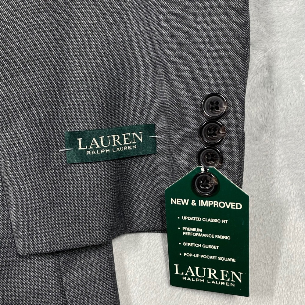 Lauren Ralph Lauren Mens Grey Lattimore Ultraflex Suit Jacket Blazer 44L NEW